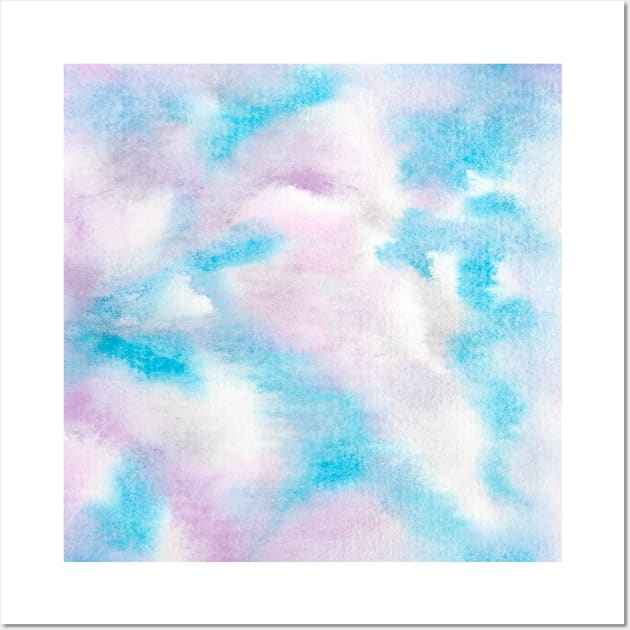 Watercolor abstract turquoise blue pink purple Wall Art by artsytee